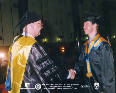 Douglas McCoy presented his MBA with Professor